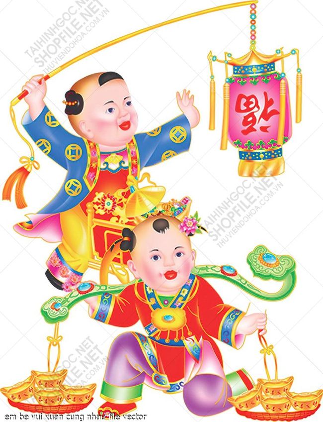 em be vui xuan cung nhau file vector